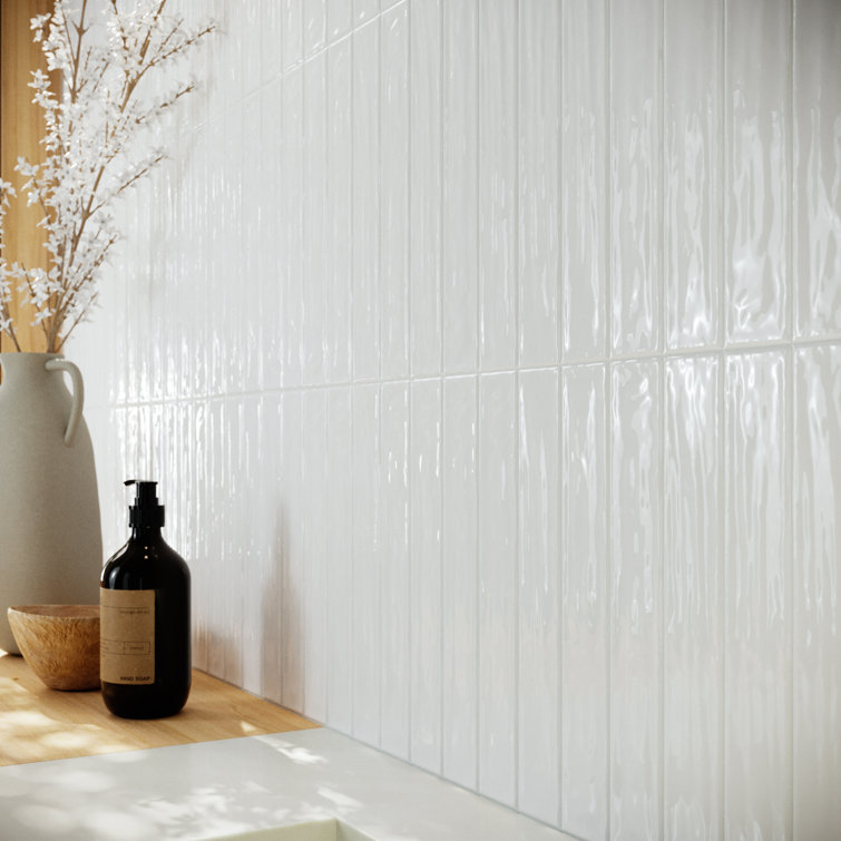 White Glossy Ceramic 3x12 Subway Wall Tile