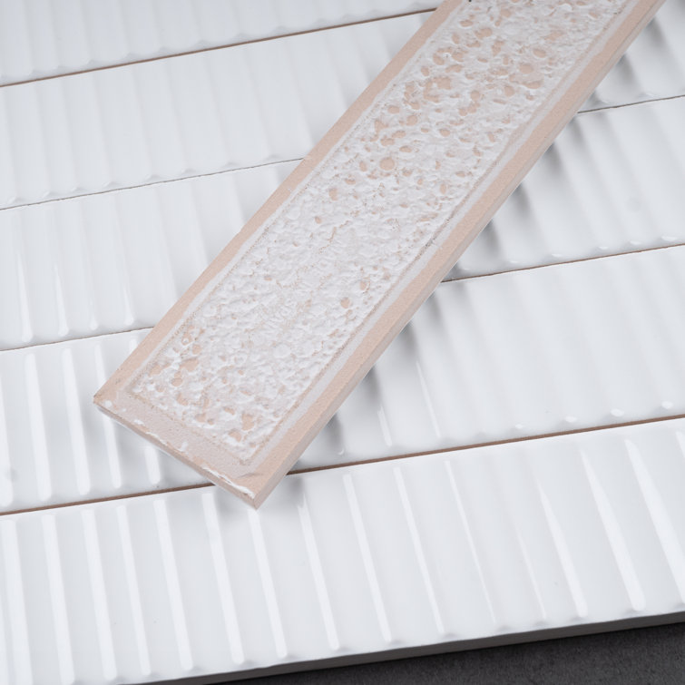 Nova White Glossy Ceramic Subway Wall Tile, 2x12
