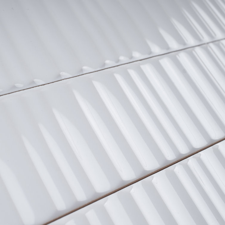 Nova White Glossy Ceramic Subway Wall Tile, 2x12