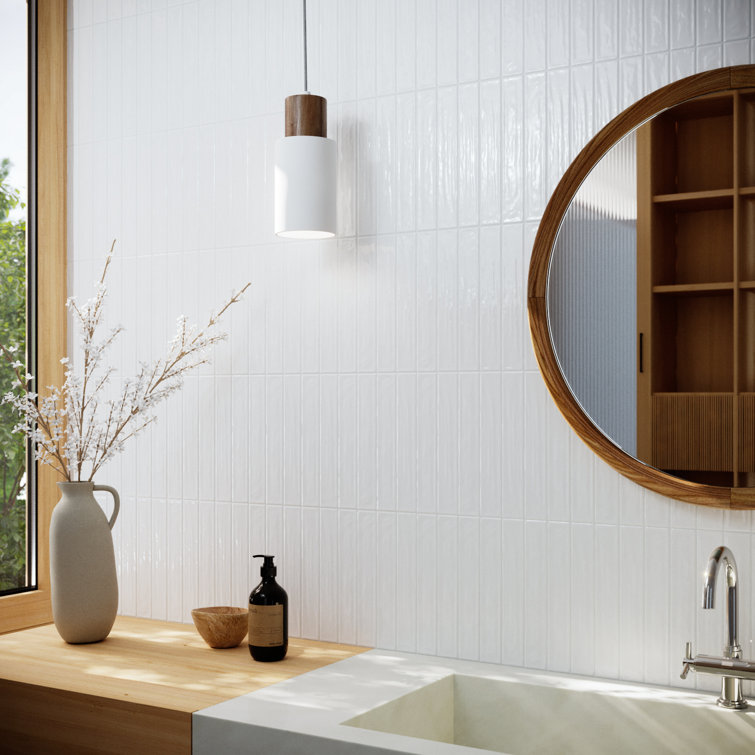 White Glossy Ceramic 3x12 Subway Wall Tile