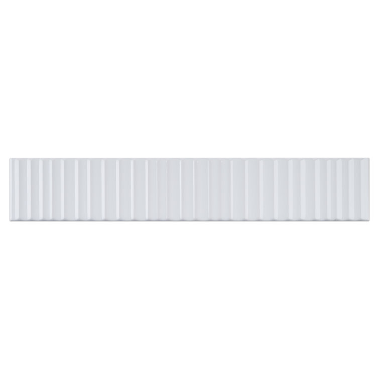 Nova White Glossy Ceramic Subway Wall Tile, 2x12