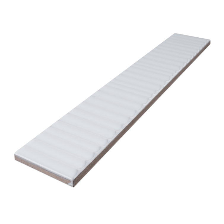 Nova White Glossy Ceramic Subway Wall Tile, 2x12