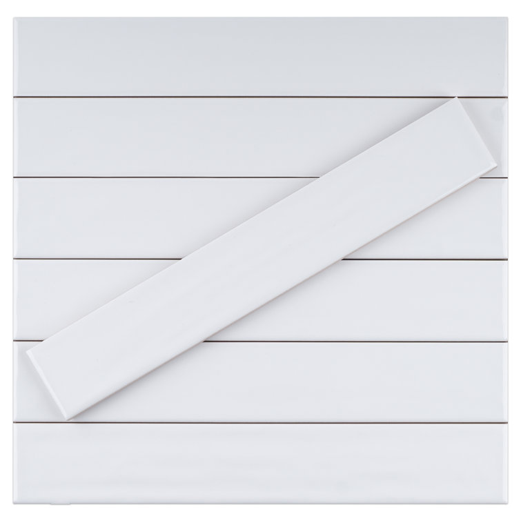White Glossy Ceramic 3x12 Subway Wall Tile