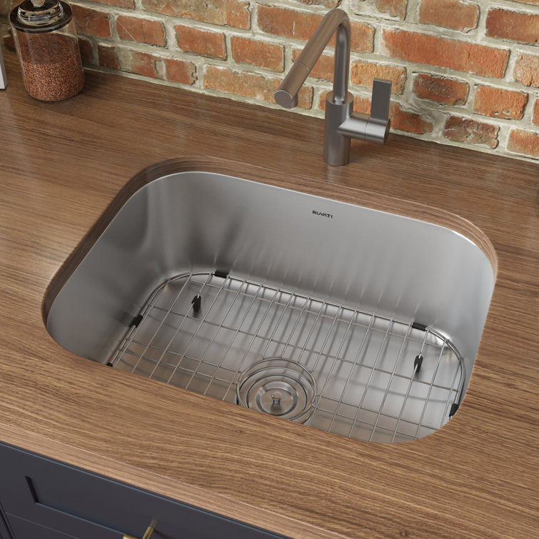 Ruvati 23" Stainless Steel Undermount Kitchen Sink with Grid