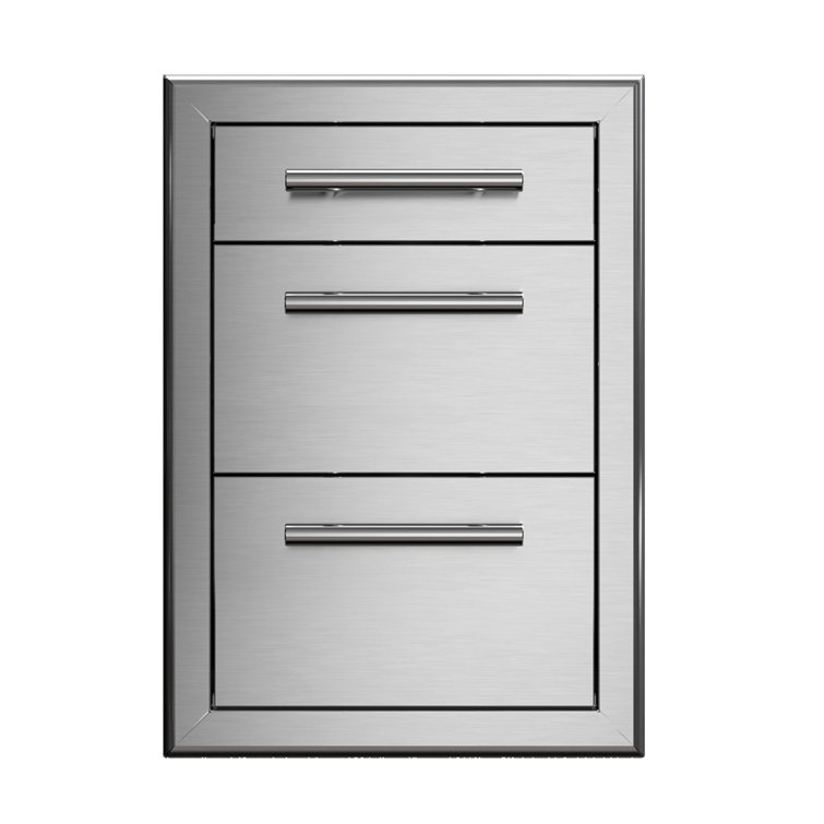 Pro-Grade Stainless Steel Triple Drawer Storage Unit