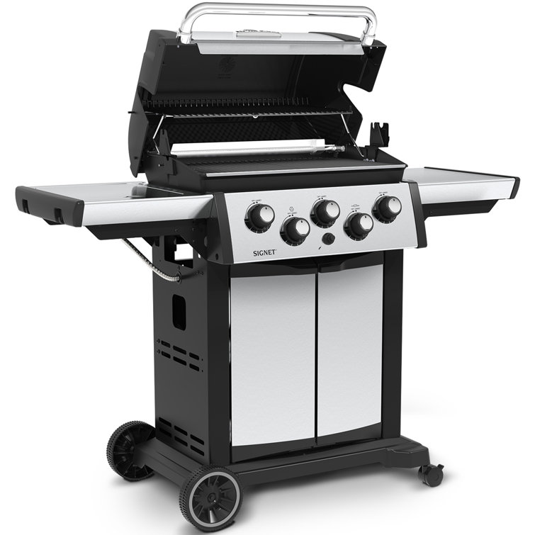 Stainless Steel 3-Burner Propane Gas Grill with Rotisserie and Side Burner