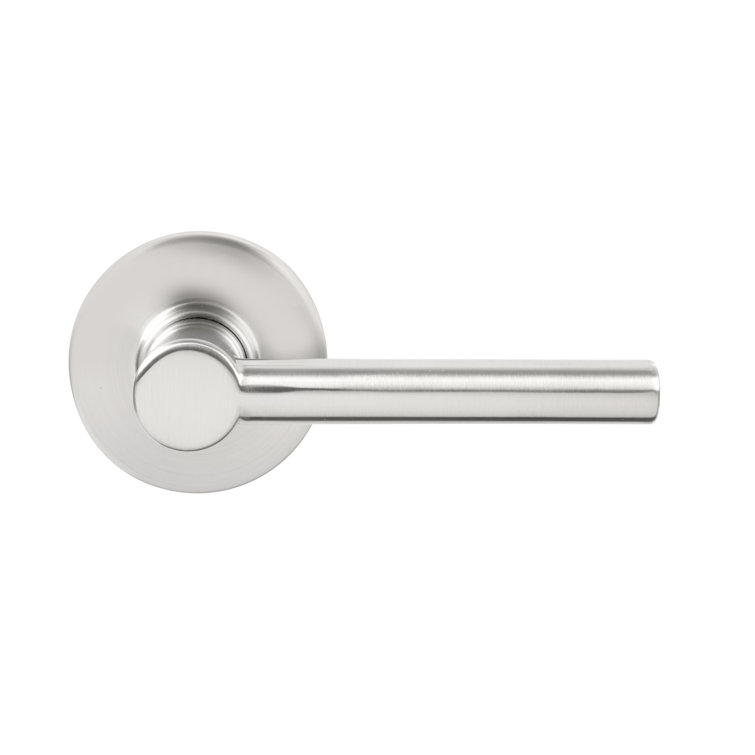 Satin Nickel Modern Passage Door Lever with Straight Handle