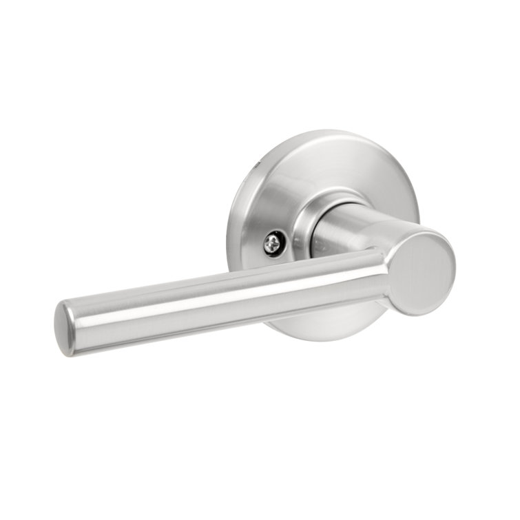 Satin Nickel Modern Passage Door Lever with Straight Handle