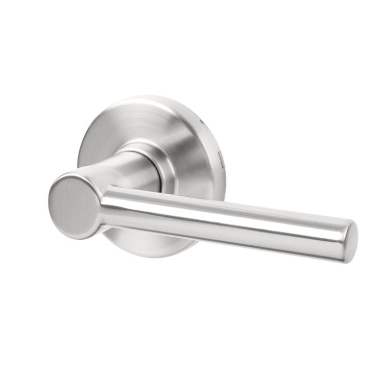 Satin Nickel Modern Passage Door Lever with Straight Handle
