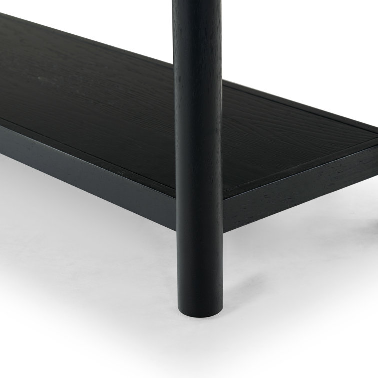 Jaylessa Black Wood and Metal Console Table with Storage