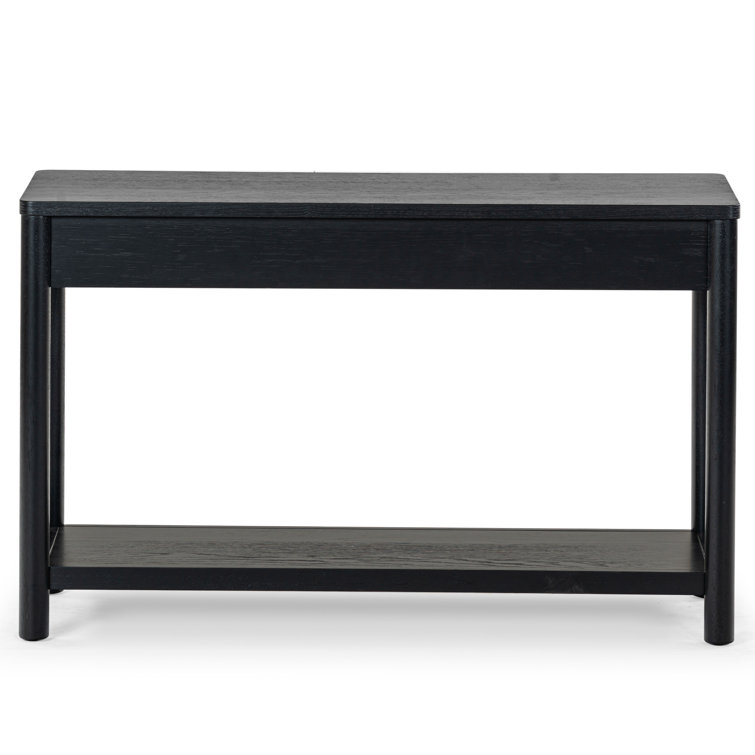 Jaylessa Black Wood and Metal Console Table with Storage