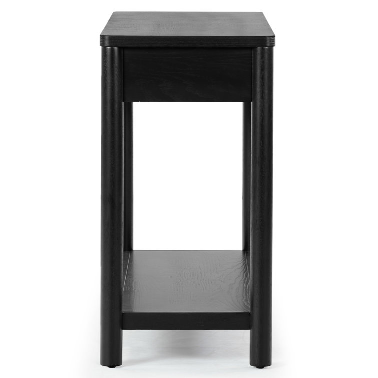 Jaylessa Black Wood and Metal Console Table with Storage