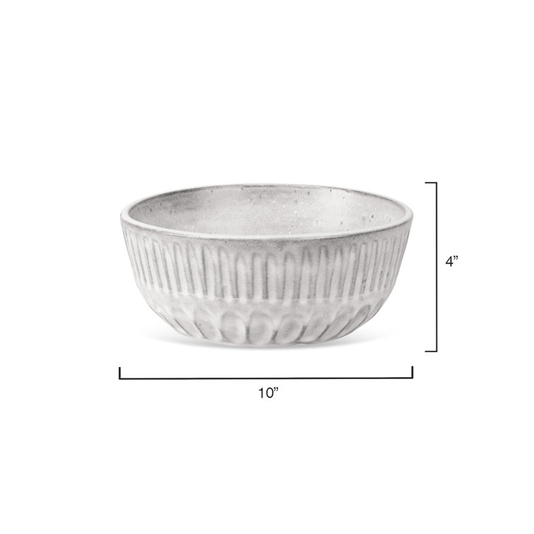 Handcrafted Ceramic Cradle Decorative Bowl, 10" Grey Ombre