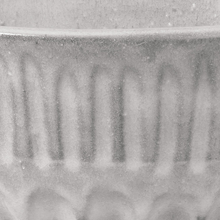 Handcrafted Ceramic Cradle Decorative Bowl, 10" Grey Ombre