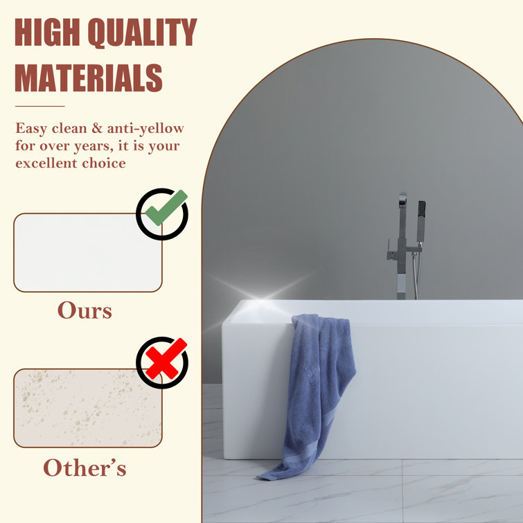 Modern White Acrylic Freestanding Soaking Bathtub
