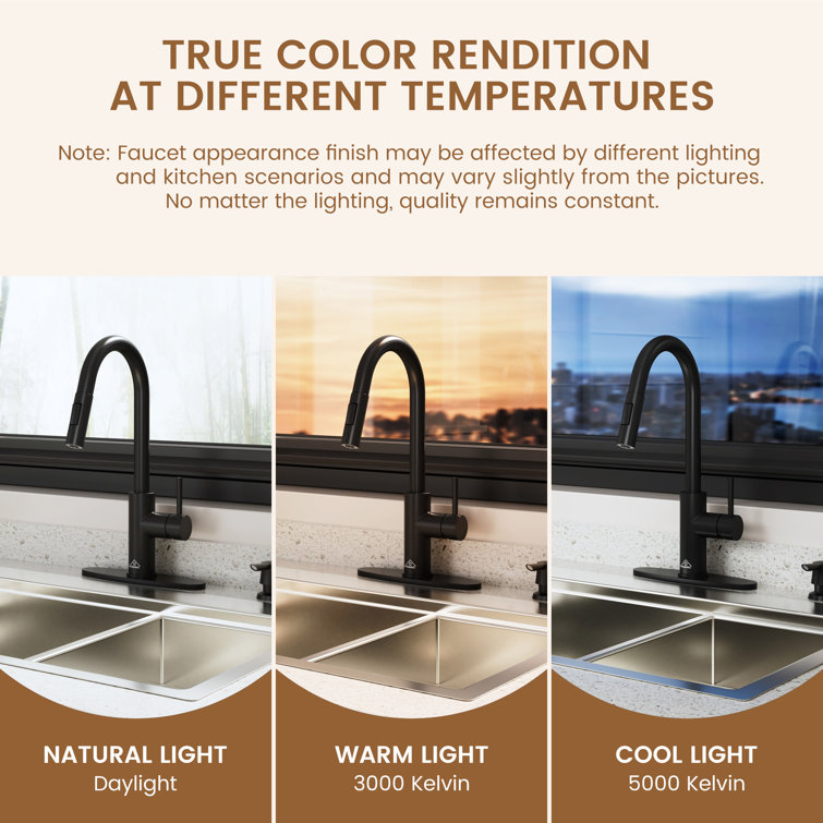 Matte Black Stainless Steel Pull Down Sprayer Kitchen Faucet