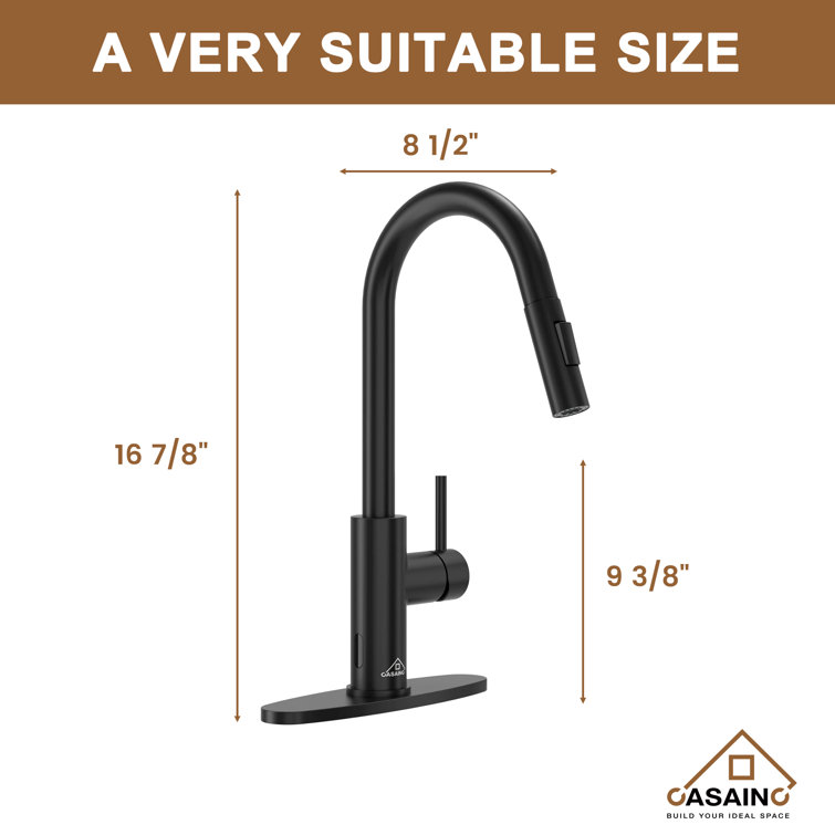 Matte Black Stainless Steel Pull Down Sprayer Kitchen Faucet