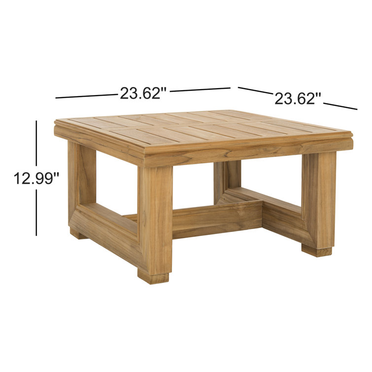 Contemporary Brazilian Teak 24" Square Outdoor End Table
