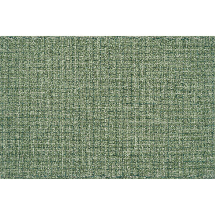 Forest Green Hand-Tufted Wool Rectangular Area Rug 2' x 3'
