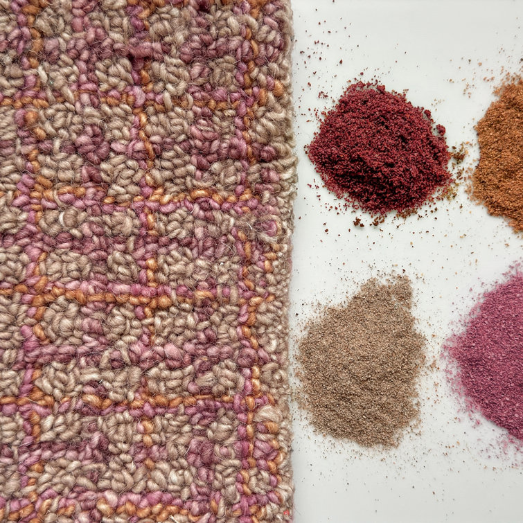 Spice Rose Burgundy Hand-Tufted Wool Rectangular Area Rug 2' x 3'