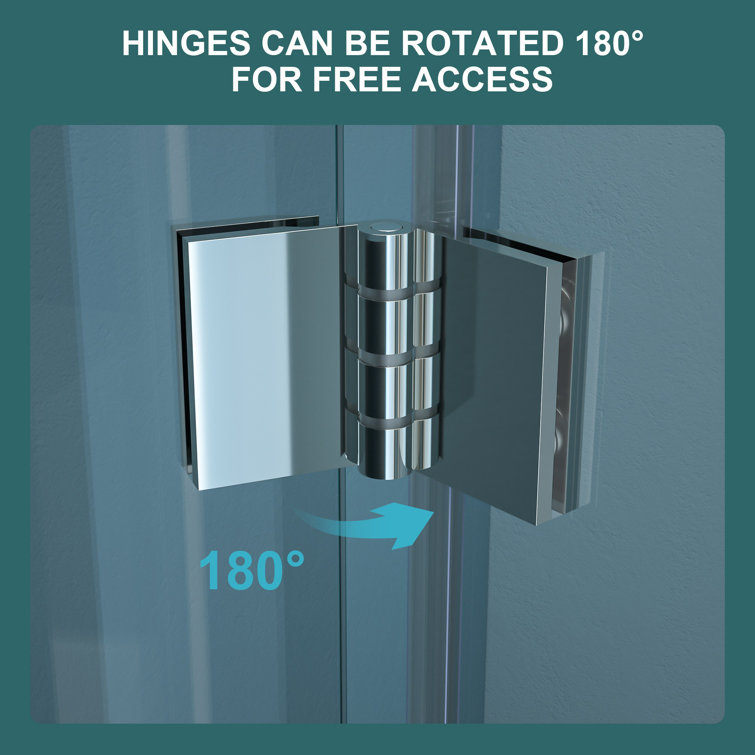 72" Frameless Bi-Fold Shower Door with Tempered Glass and Chrome Frame