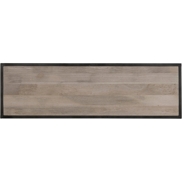 Gray Mango Wood and Metal 3-Door Sideboard
