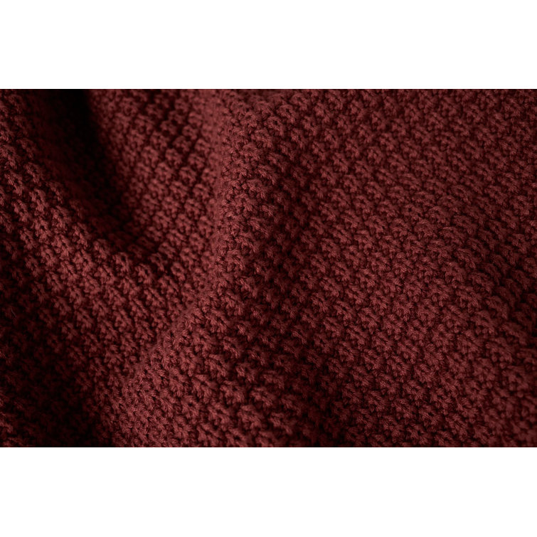 Claret Organic Cotton Knitted Throw Blanket 50" x 70"