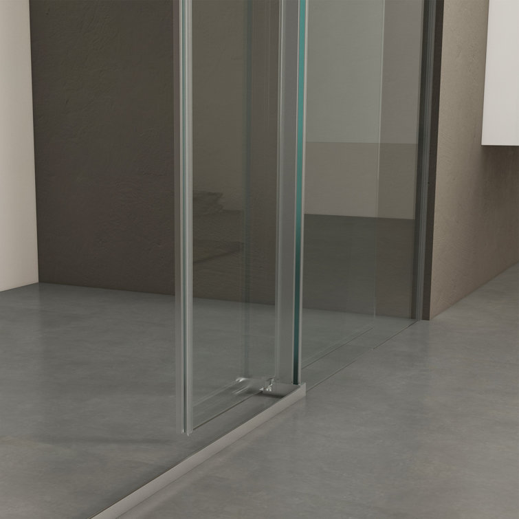 Chrome Frameless Sliding Shower Door with Tempered Glass