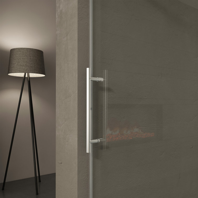 Chrome Frameless Sliding Shower Door with Tempered Glass