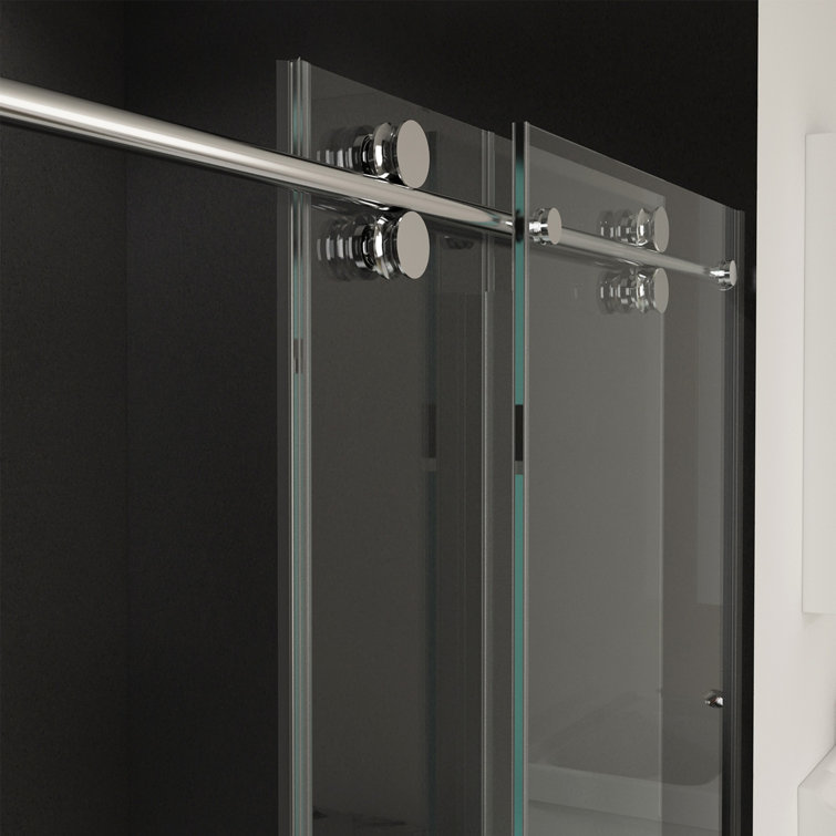 Chrome Frameless Sliding Shower Door with Tempered Glass