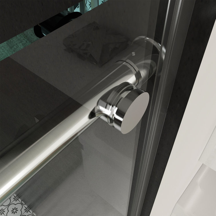 Chrome Frameless Sliding Shower Door with Tempered Glass