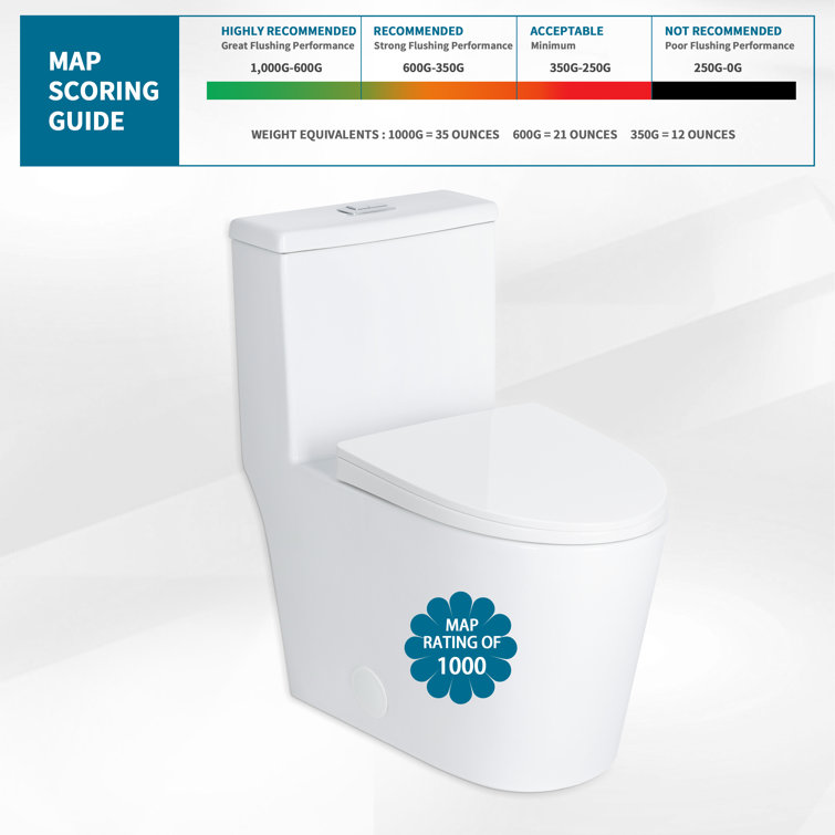 White Ceramic Dual-Flush Elongated One-Piece Toilet with Comfort Seat