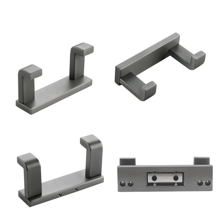 Polished Chrome Double J-Hook Wall Mounted Towel Hook