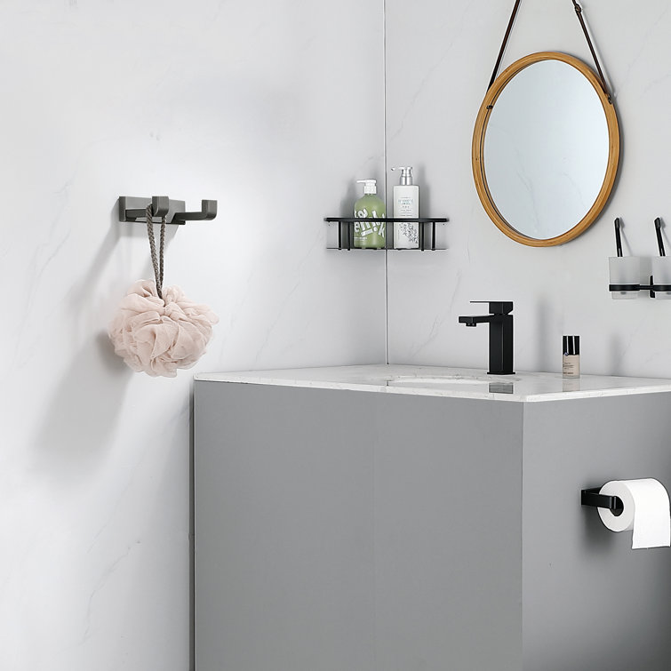 Polished Chrome Double J-Hook Wall Mounted Towel Hook