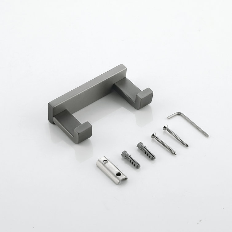 Polished Chrome Double J-Hook Wall Mounted Towel Hook