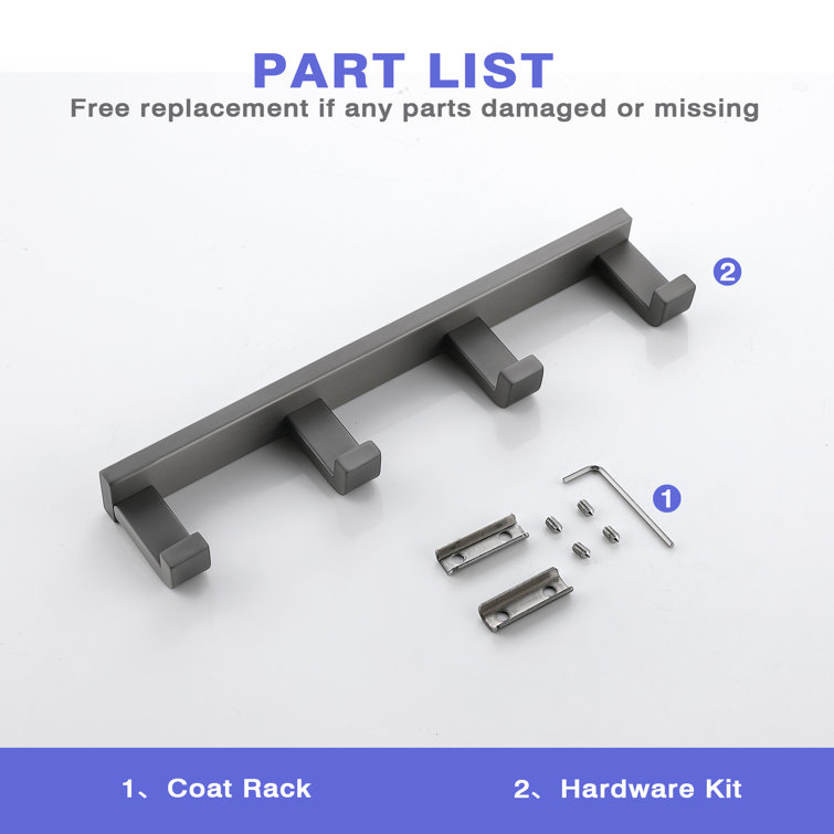Polished Chrome Stainless Steel Wall-Mounted J-Hook Robe/Towel Hook Set