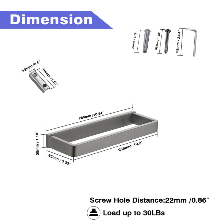 Matte Black Stainless Steel Wall Mounted Towel Holder Set
