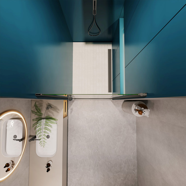 Matte Black 30" x 72" Pivot Glass Shower Door