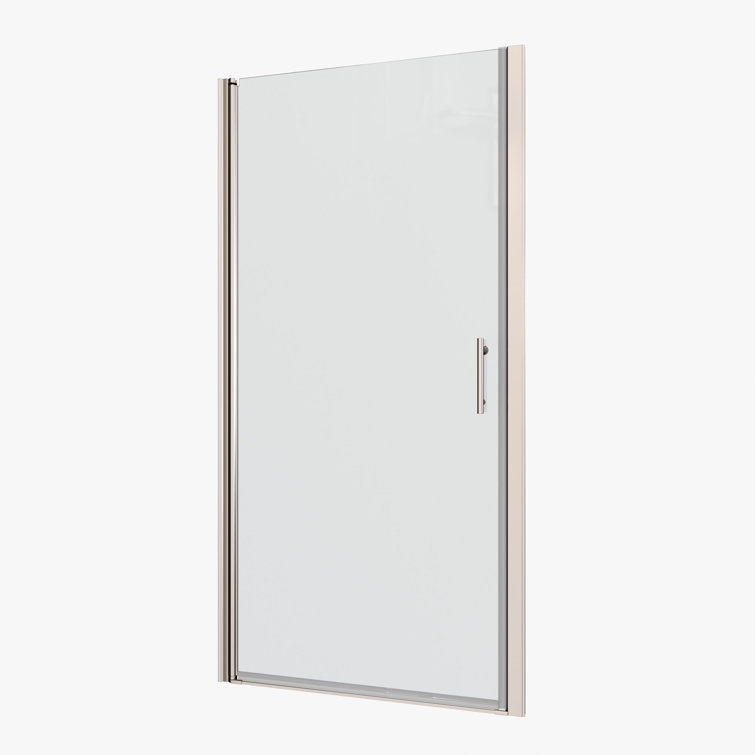 28" x 72" Chrome Frameless Pivot Shower Door with Clear Glass