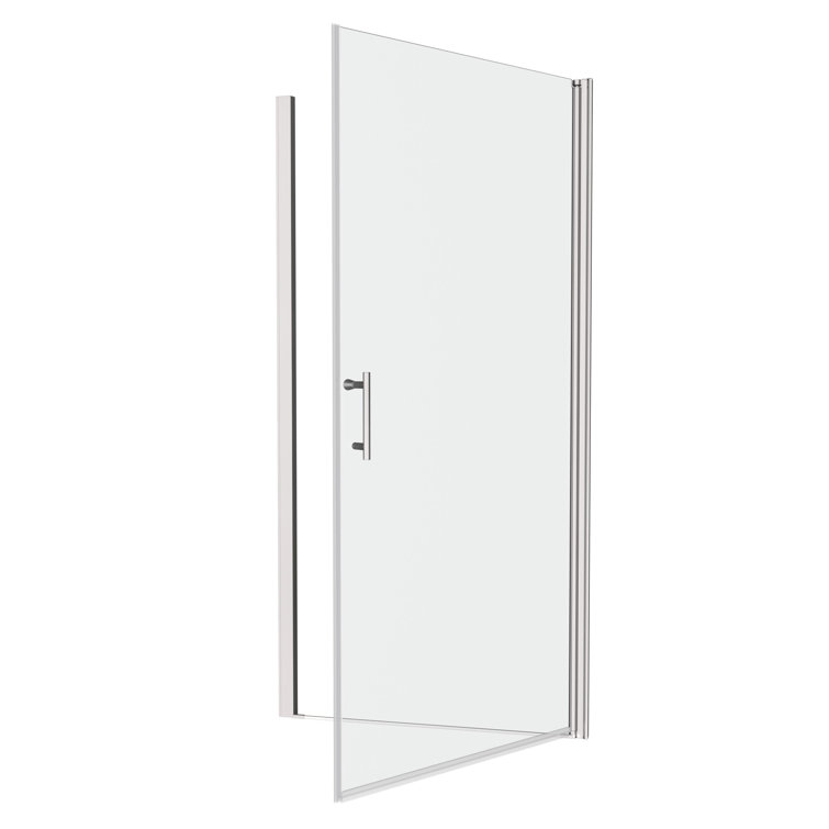 28" x 72" Chrome Frameless Pivot Shower Door with Clear Glass