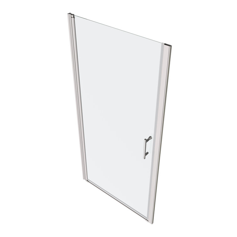 28" x 72" Chrome Frameless Pivot Shower Door with Clear Glass