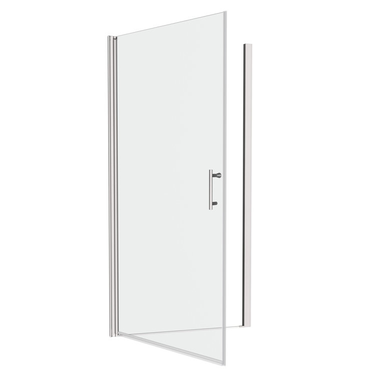 28" x 72" Chrome Frameless Pivot Shower Door with Clear Glass