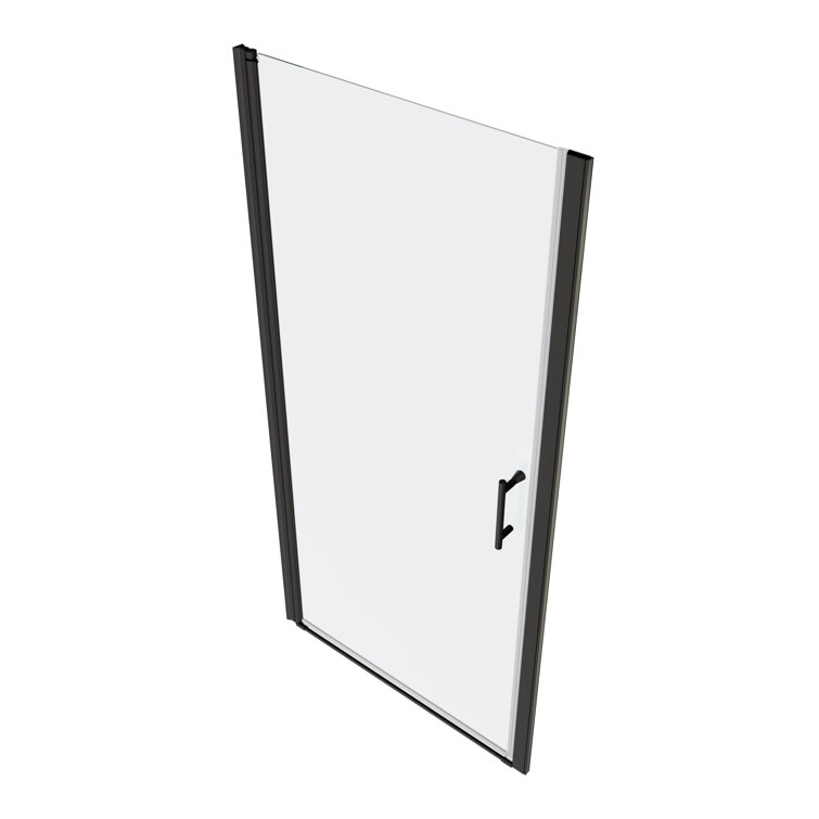 28'' x 72'' Frameless Matte Black Glass Shower Door
