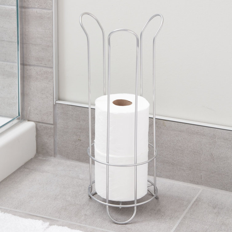 Classico Silver Steel Tulip Design Freestanding Toilet Paper Holder