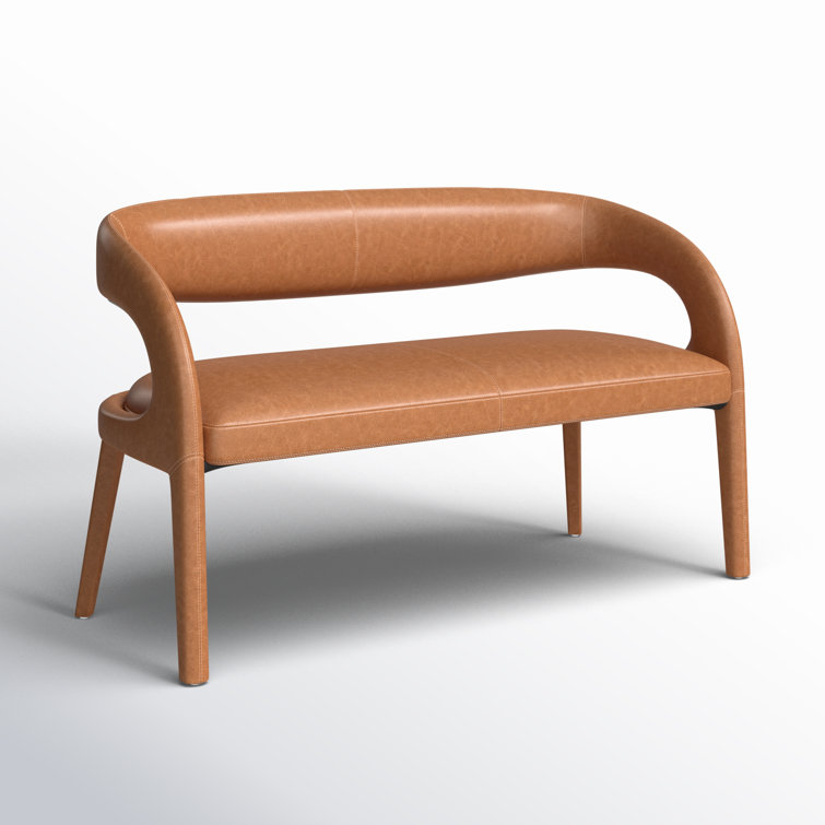 Sonoma Butterscotch Genuine Leather 55" Modern Dining Bench