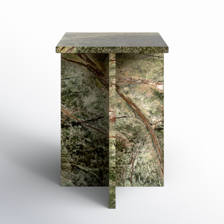 Green Marble Semi-Gloss Contemporary Side Table
