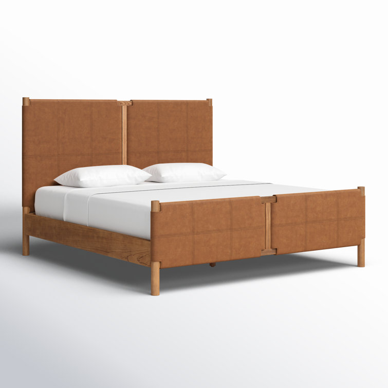 Sunita King Size Heirloom Sienna Leather Upholstered Bed