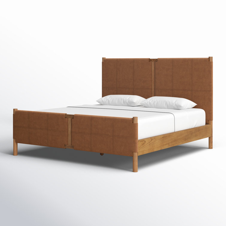 Sunita King Size Heirloom Sienna Leather Upholstered Bed
