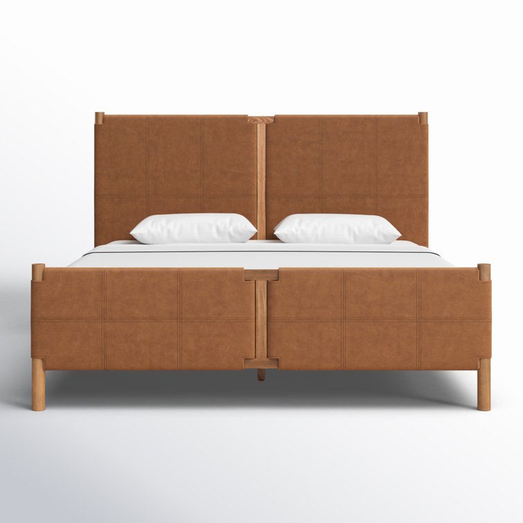 Sunita King Size Heirloom Sienna Leather Upholstered Bed