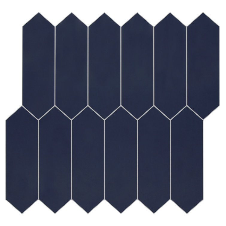 Navy Blue Hexagonal Peel and Stick Mosaic Tile Sheet